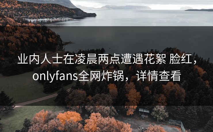 业内人士在凌晨两点遭遇花絮 脸红，onlyfans全网炸锅，详情查看